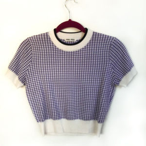 MIU MIU Cropped Short Sleeved Sweater